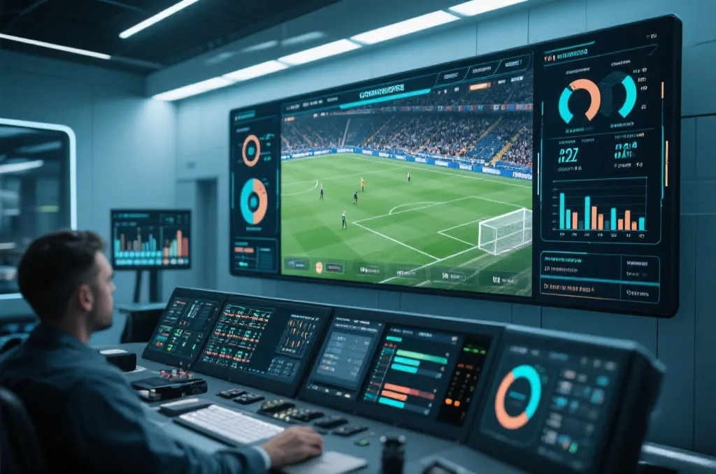足球比赛现场实时转播与分析画面